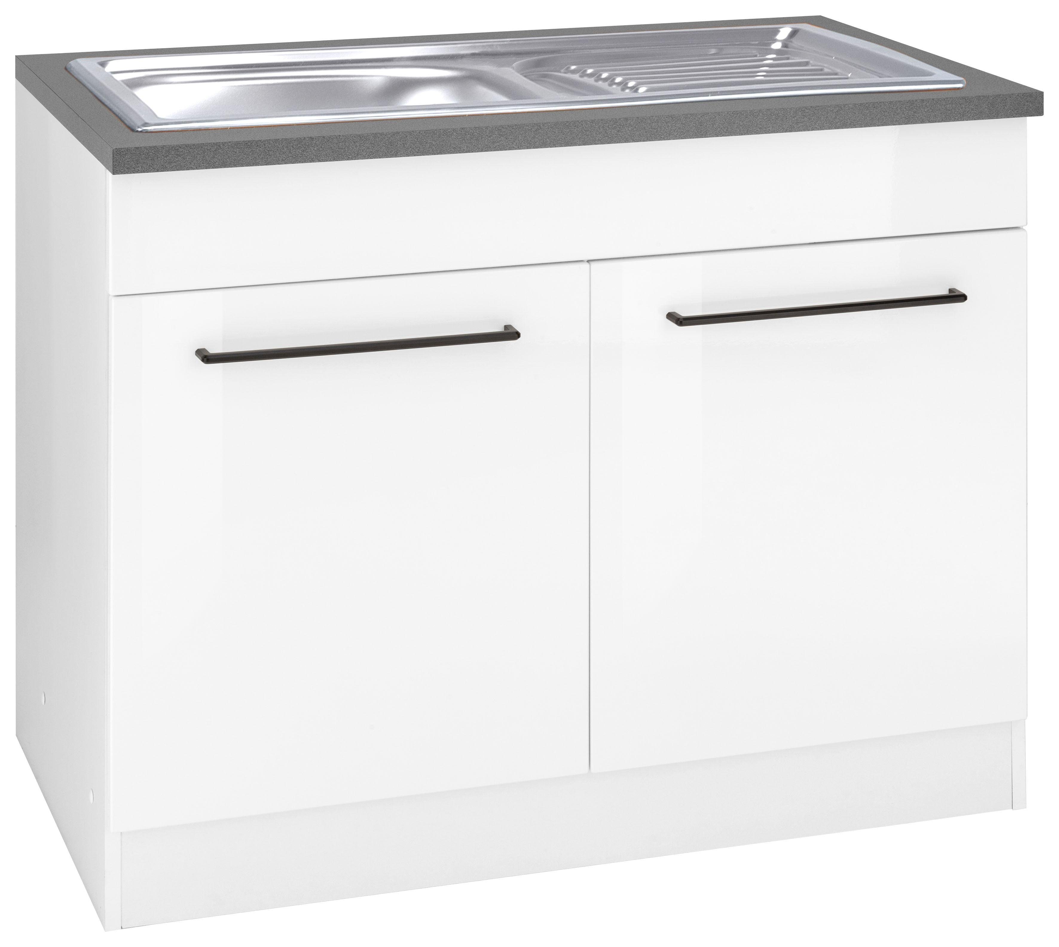 HELD MÖBEL Spülenschrank »Tulsa« 100 cm breit, 2 Türen, schwarzer