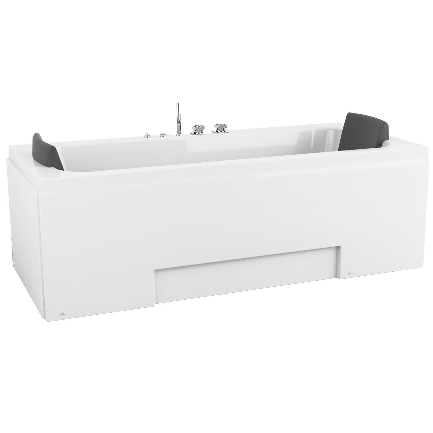 TroniTechnik Whirlpool-Badewanne IOS, 170 cm x 75 cm, Whirlpoolpumpe, 1-2 Personen, (inkl. Zubehör, vormontierte Badewanne mit Unterwasser LED), Premium Whirlpoolpumpe, Unterwasser LED, Massagedüsen