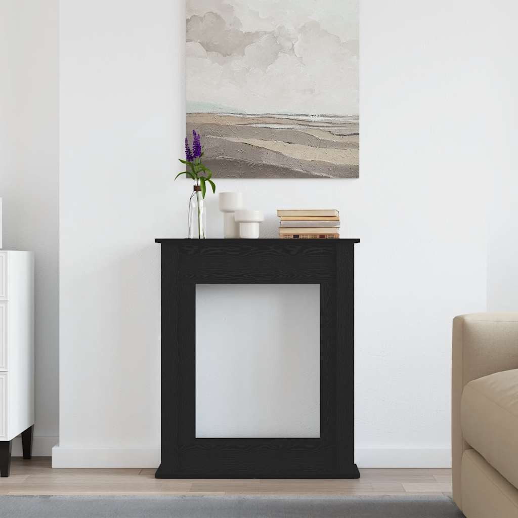 vidaXL Dekokamin, Kaminumrandung Schwarz Eichen-Optik 75x20x87,5 cm Holzwerkstoff