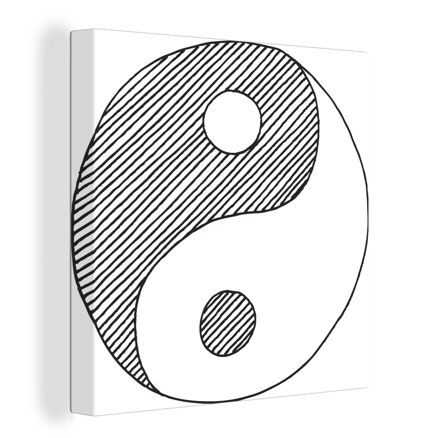 OneMillionCanvasses® Leinwandbild Eine Illustration eines skizzierten Yin und Yang Logos, (1 St), Leinwand Bilder für Wohnzimmer Schlafzimmer | Leinwandbilder