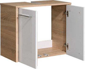 Saphir Badmöbel-Set Quickset 382 2-teilig, Waschbeckenunterschrank mit LED-Spiegelschrank, (2-St), 65 cm breit, inkl. Türdämpfer, 4 Türen, 2 Einlegeböden, Bad-Set
