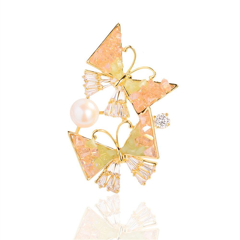 Brosche Aatrx schlichtes Design, Damen-Schmetterlingsbrosche, Bekleidungszubehör (1-tlg)