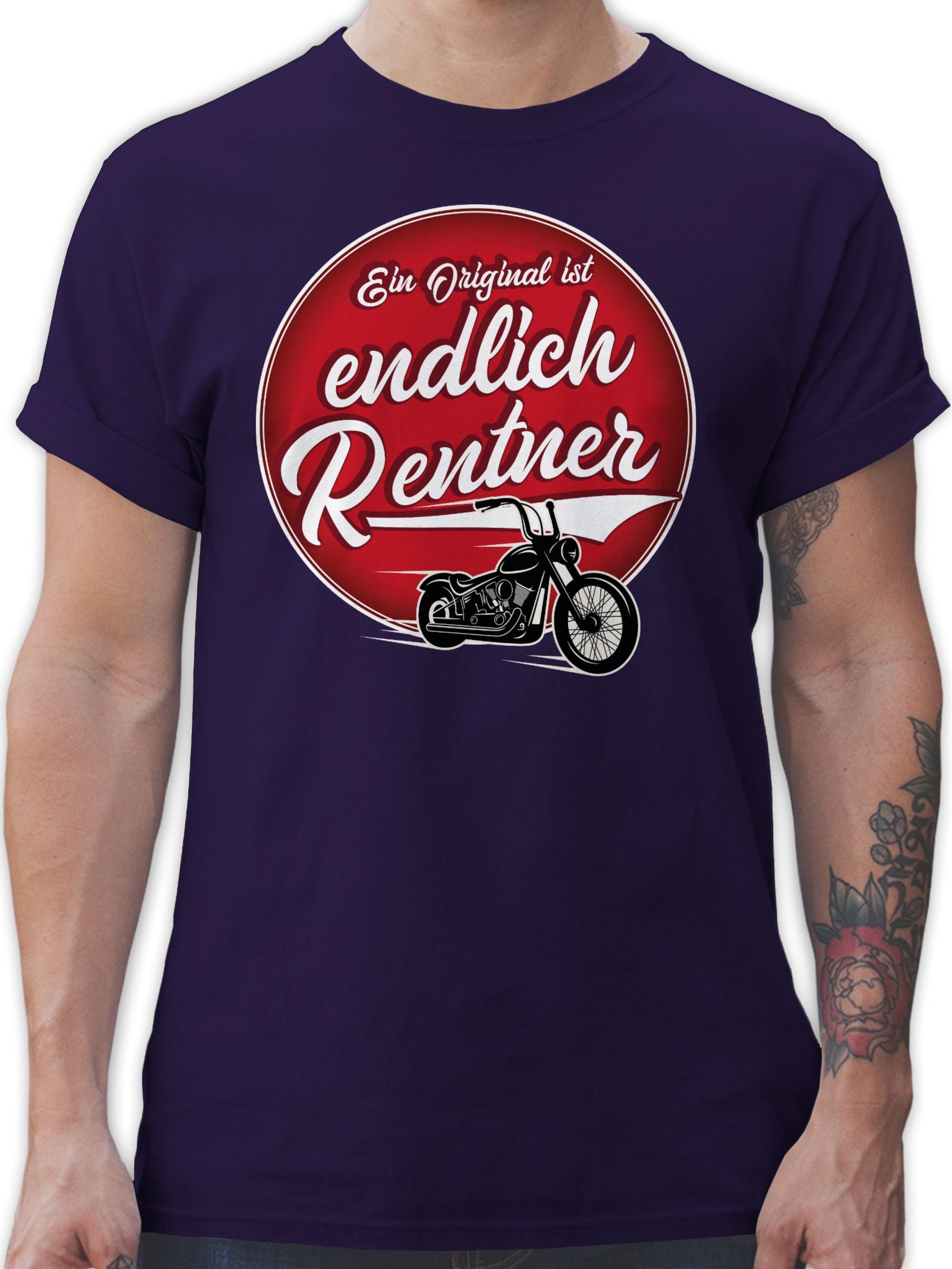 Shirtracer T-Shirt Ein Original ist endlich Rentner Rentner Geschenk 3 Lila
