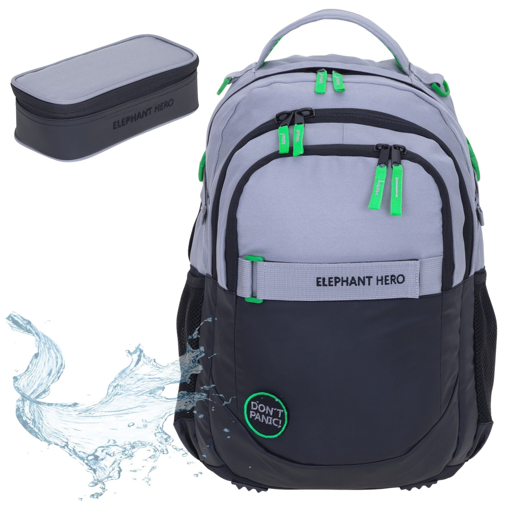 ELEPHANT Schulrucksack Hero Signature Schultasche (2 Teile Set), Rucksack + Mäppchen Box