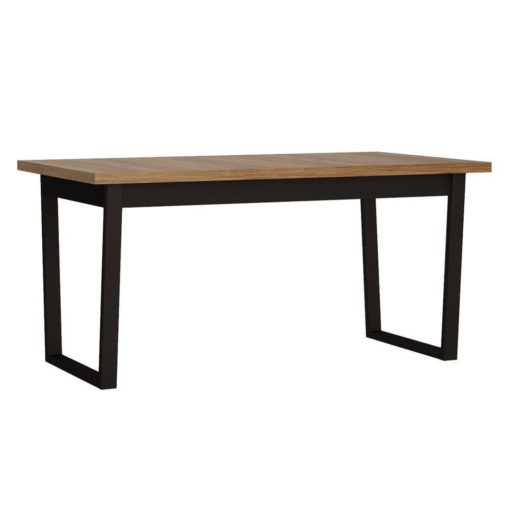 Lomadox Esstisch BRISTOL-129, Catania Eiche Nb. mit schwarz 160-240/78/90 c günstig online kaufen