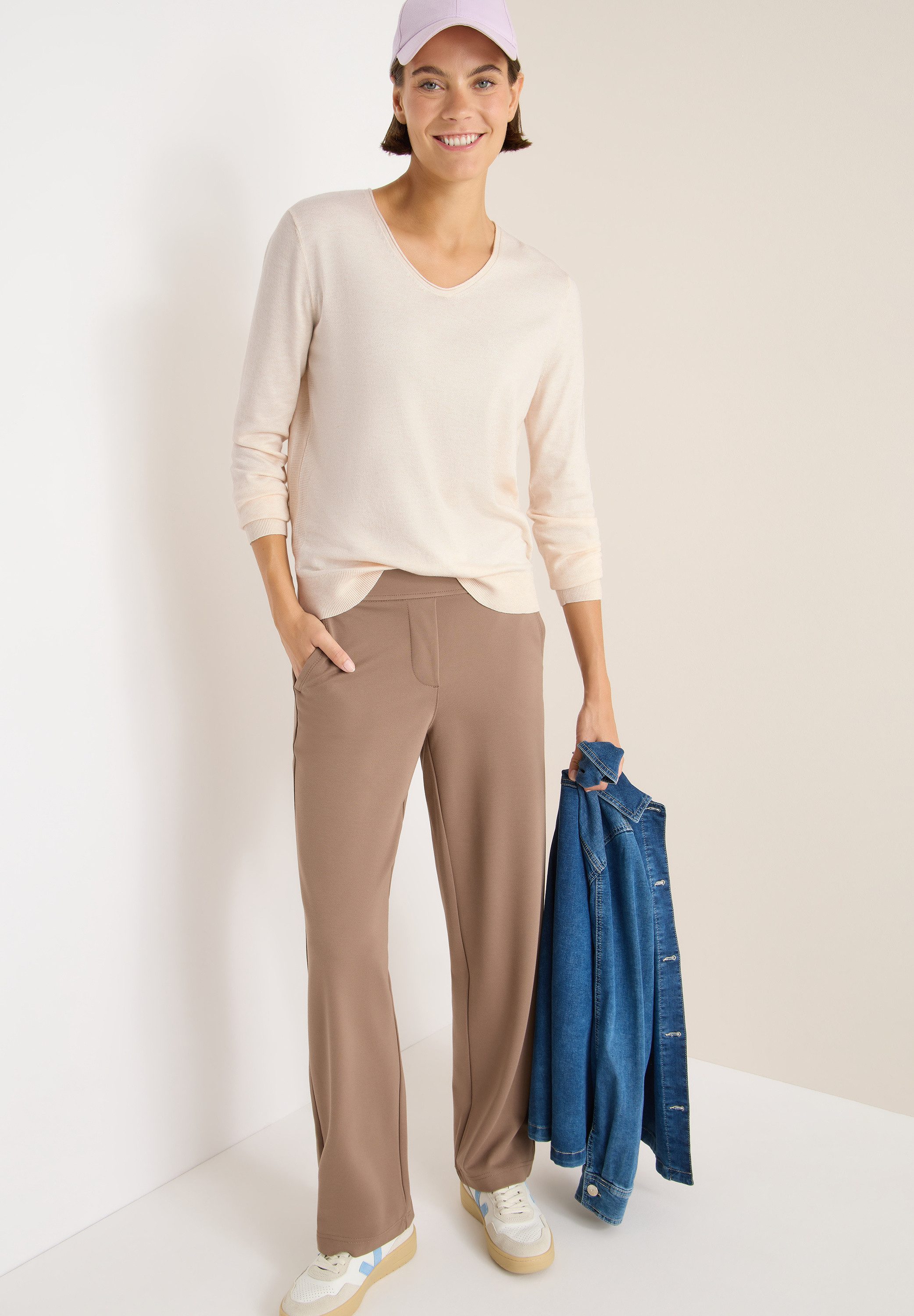 CECIL Strickpullover mit Materialmix