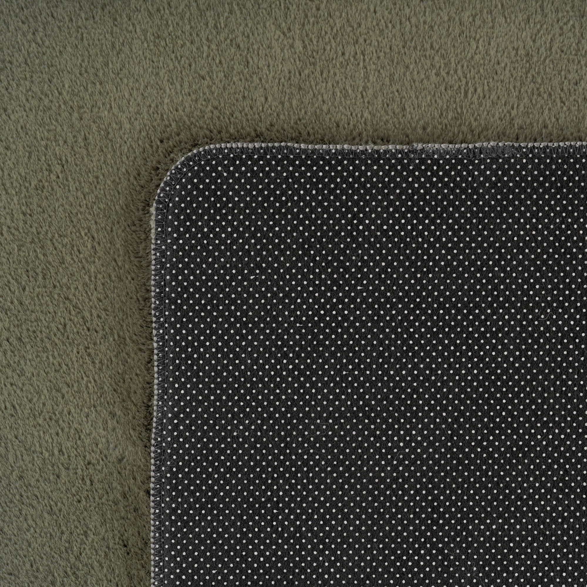 KADIMA DESIGN Teppich ISAR Wohnzimmer Waschbar Schlafzimmer Wohnzimmerteppich Esszimmer Uni, Rund, Höhe: 13 mm, Grün, 80x80 cm, Strapazierfähig Modern Esszimmer – Bild 5 von 5