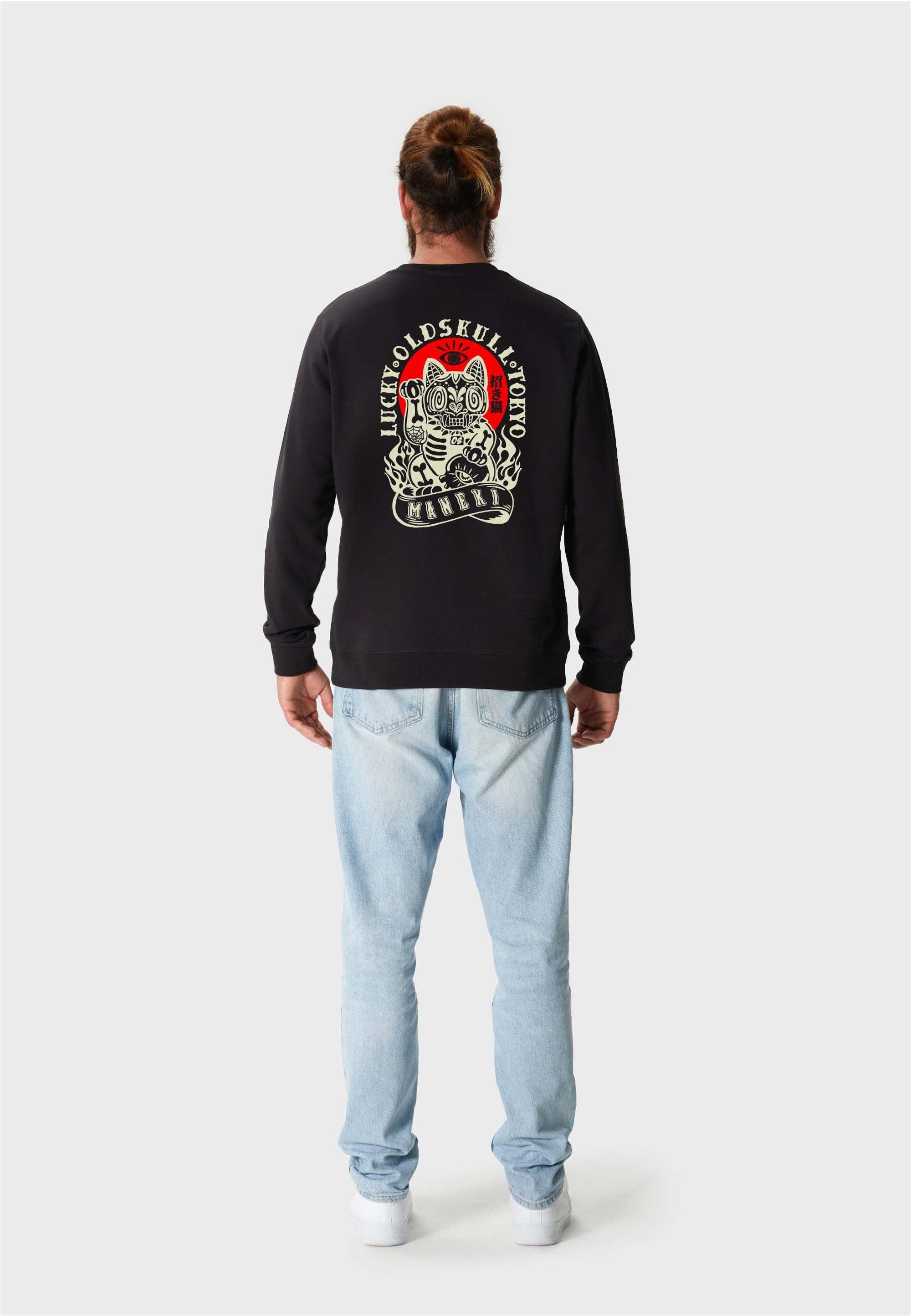 Oldskull Sweatshirt Asian Rebel Cat Kanji Graphic Traditionelles fernöstlic günstig online kaufen