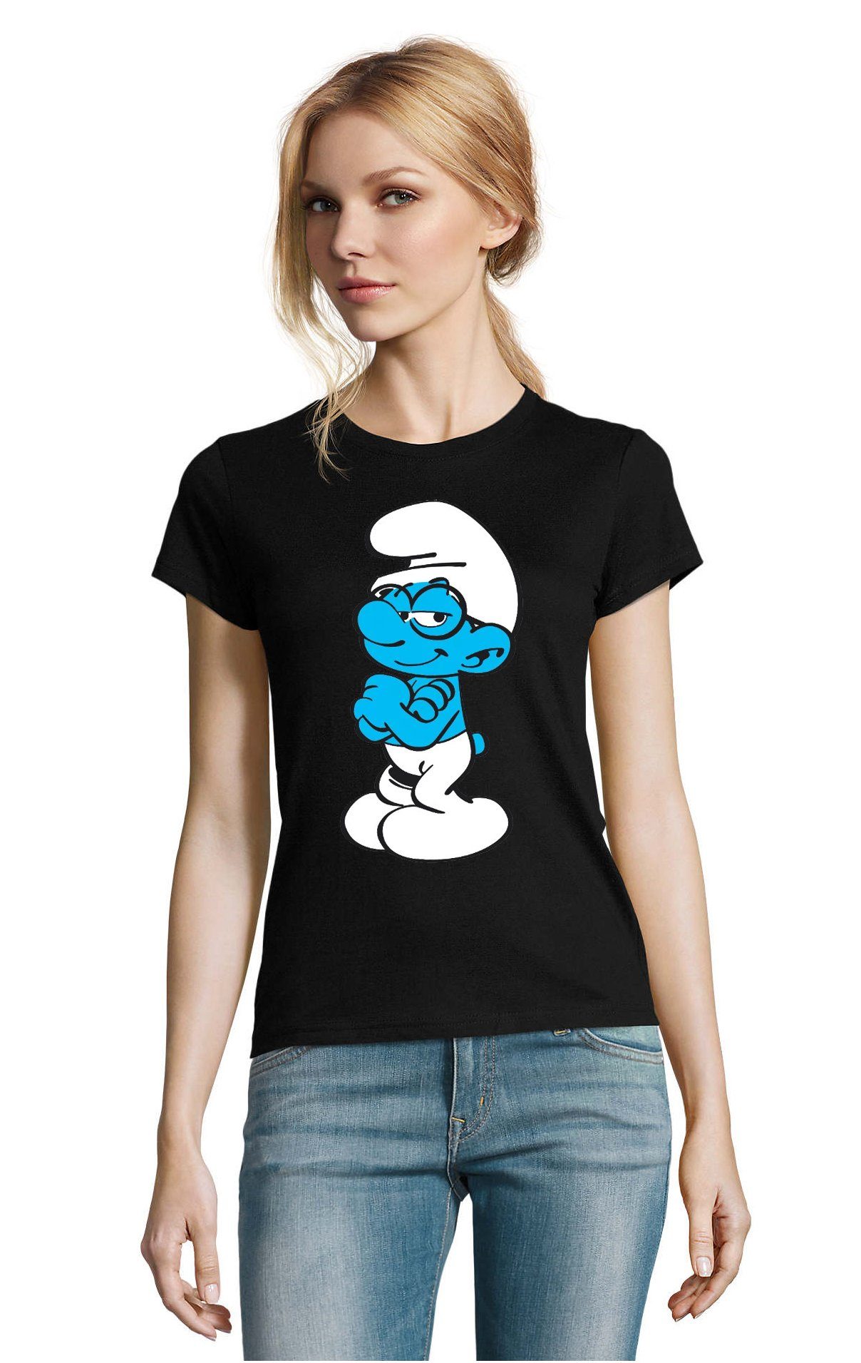 Blondie & Brownie T-Shirt Damen Schlaubi Schlumpf Schlümpfe Schlumpfine