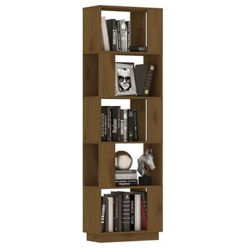 furnicato Bücherregal Bücherregal/Raumteiler Honigbraun 51x25x163,5 cm Massivholz