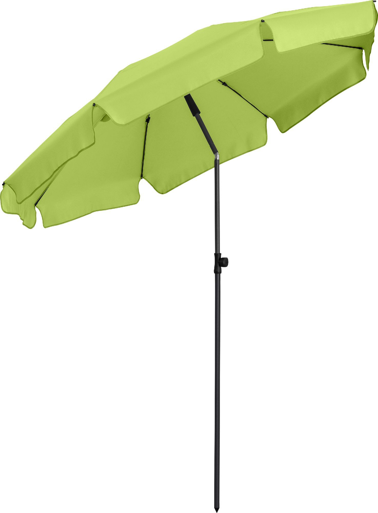 FARE Sonnenschirm M, Volant, höhenverstellbar, Ø 180 cm, UPF 50+, knickbar, Fiberglasschienen, Tragefutteral