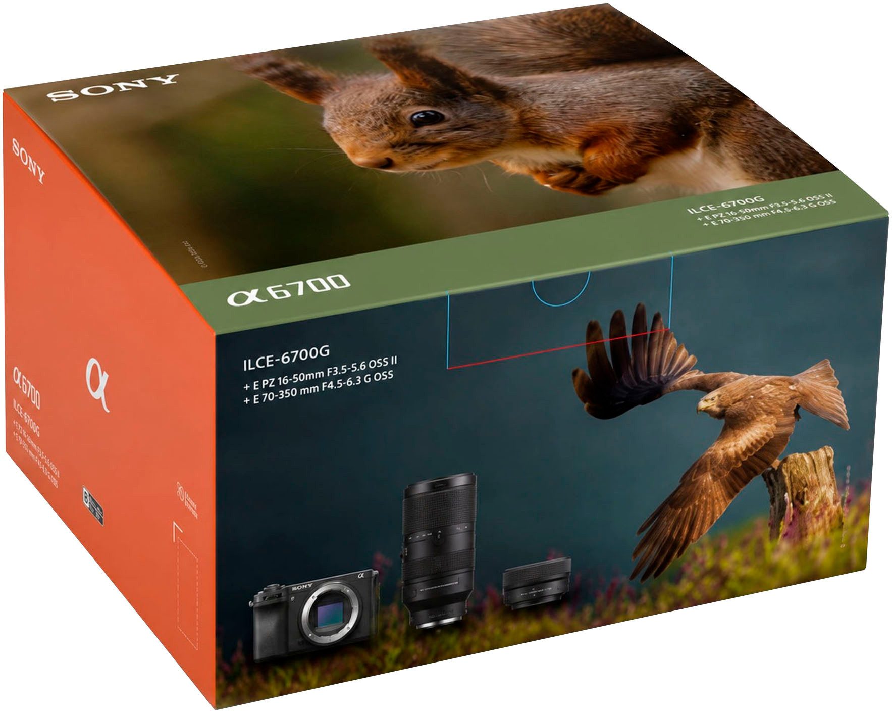 Sony Alpha 6700 Systemkamera (E PZ 16–50mm F3.5–5.6 OSS, E 70–350mm F4.5–6.3 G OSS, 27 MP, WLAN (Wi-Fi), Bluetooth, Sony Alpha 6700G spiegellose APS-C-Kamera für Wildlife-Aufnahmen)
