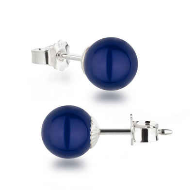 Schmuck Ohrringe Perlenohrringe lange blaue Edelstein Ohrringe \/ mit Klappbrisuren 925 gestempelt Neue 