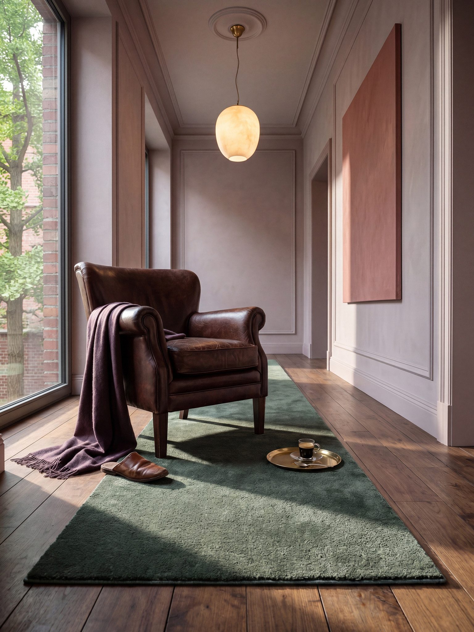 KADIMA DESIGN Teppich ALDAN Waldgrün Teppichläufer 60x110 Uni Polyester Antirutsch, Läufer, Höhe: 18 mm, Trittschalldämmend, Strapazierfähig, Farbecht, Pflegeleicht