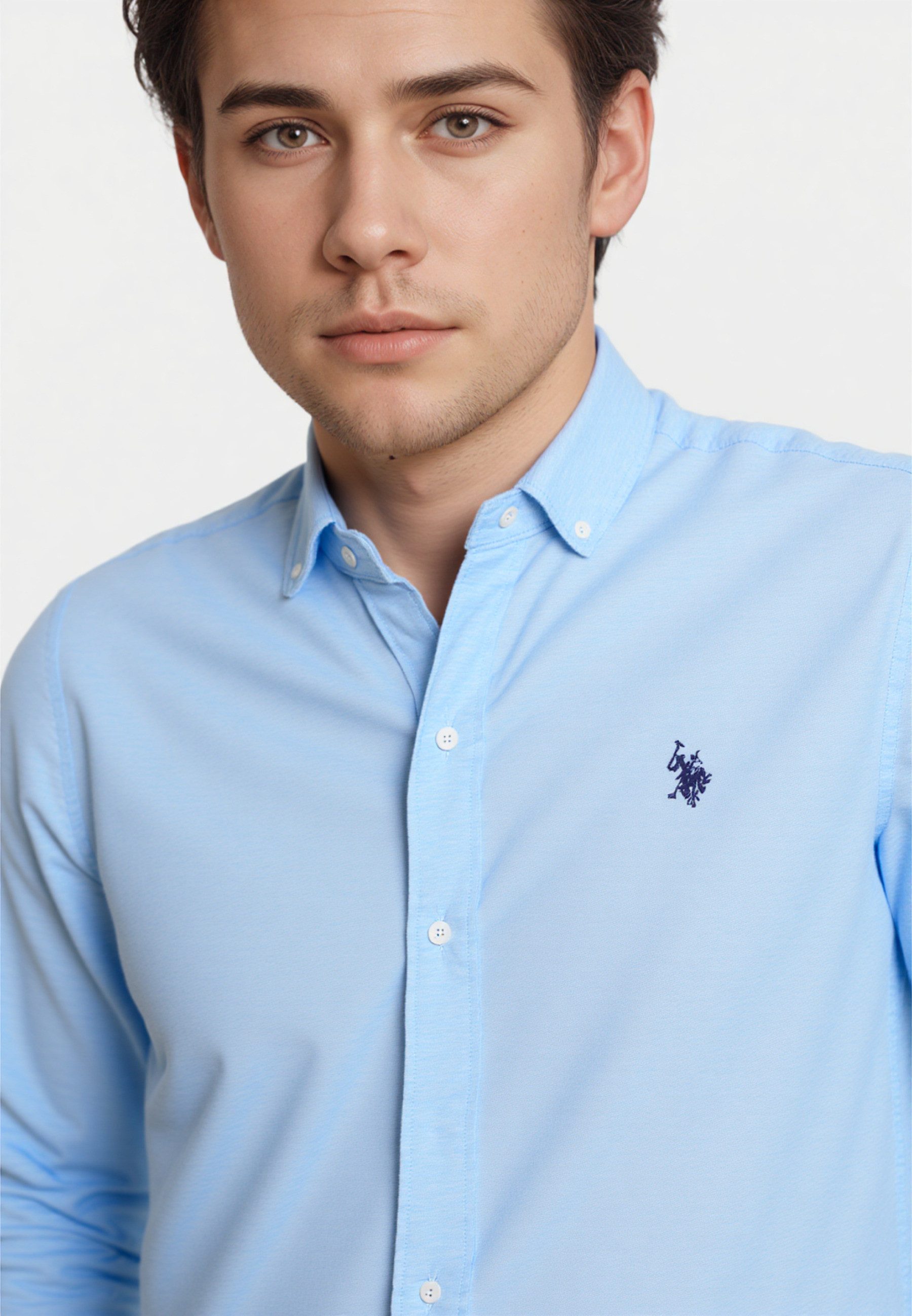 U.S. Polo Assn. Langarmhemd Hemd Leinenhemd Button Down Linenshirt (1-tlg)