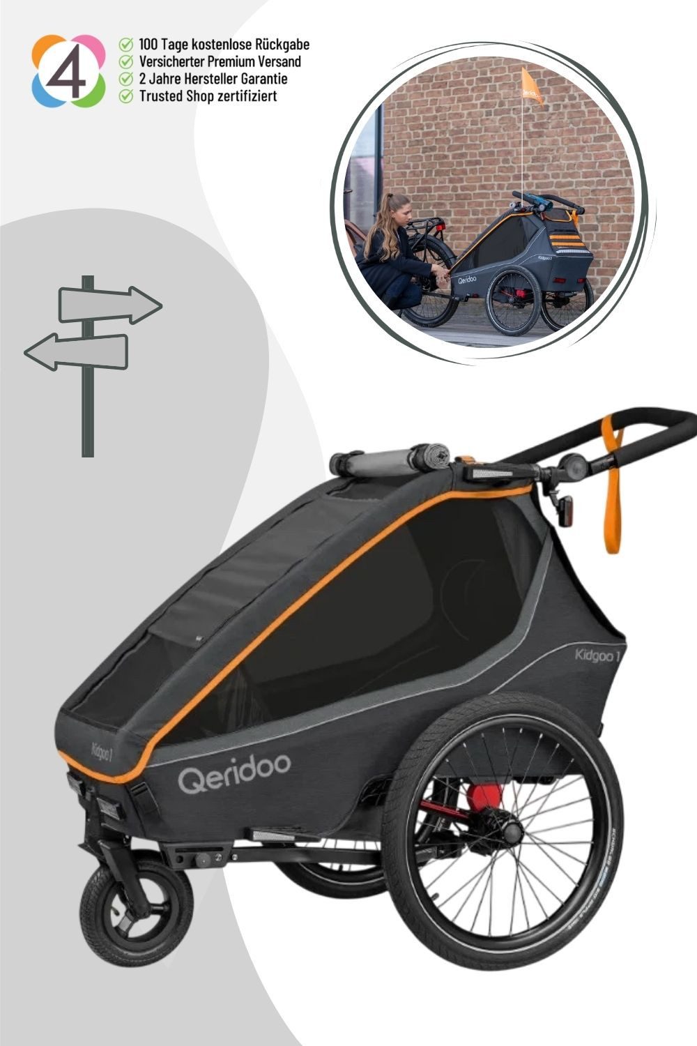 Fahrradkinderanhänger Kidgoo1 FIDLOCK