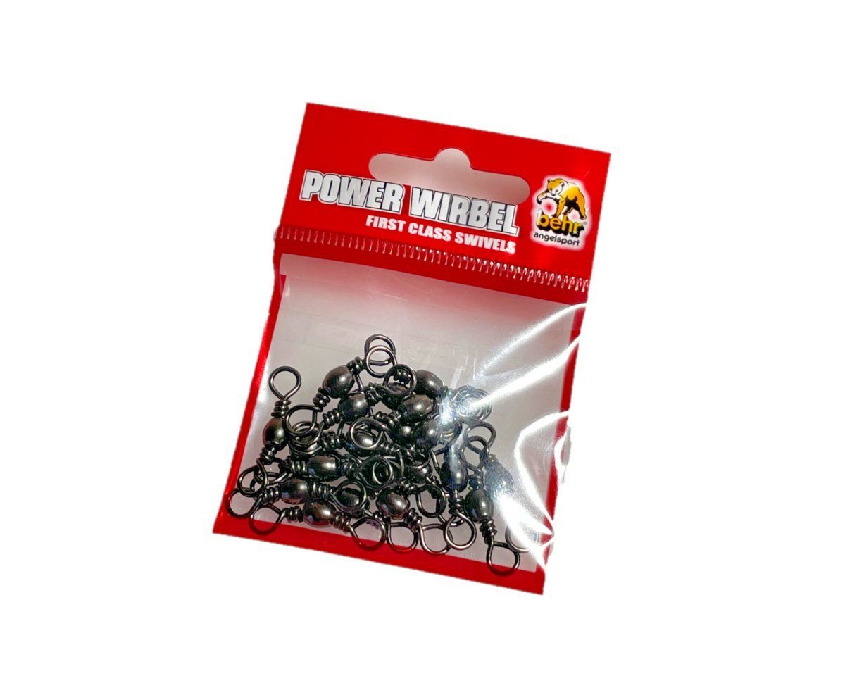Behr Angelwirbel 20 POWER Doppelwirbel Karabiner Behr Größe 4 25x5mm extrem Stabil, (Spar-Set), extrem Stabil