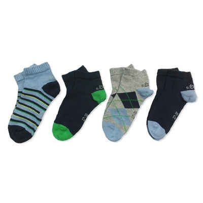 s.Oliver Sneakersocken S21120 (Packung, 4-Paar, 4 Paar) Kinder Socken Jungen Mädchen Baumwolle Quarter-Socken Sneakersocken