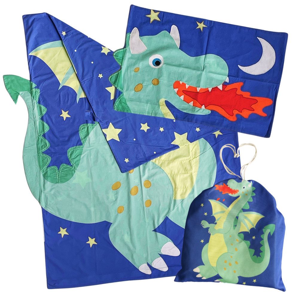 Kinderbettwäsche Bettbezug mit Drachen Design 3D-Optik