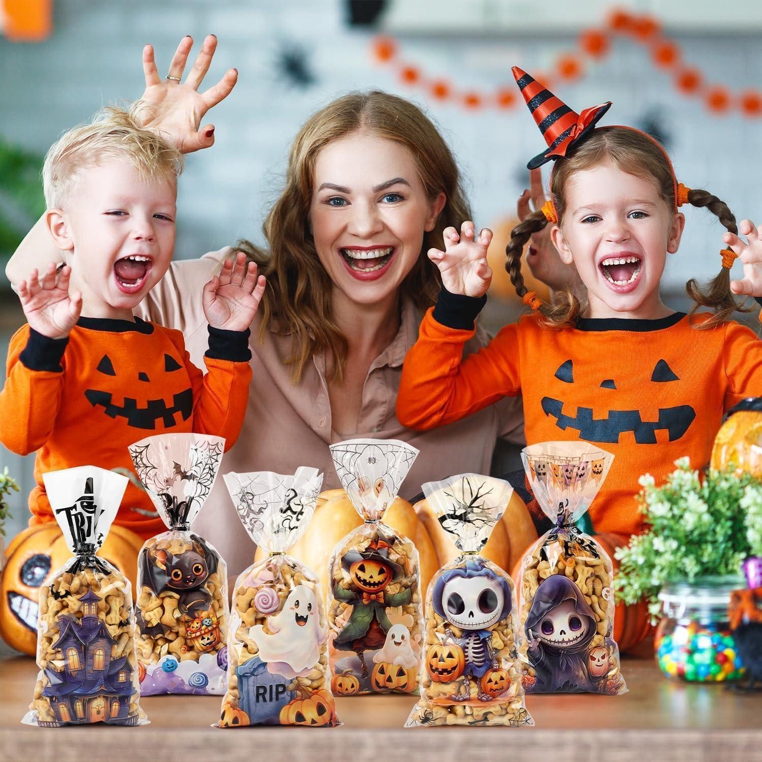LuxusKollektion Geschenktüten Cellophantüten 120 Bindebänder Halloween Süßigkeiten 5, (120St) – Bild 4 von 5