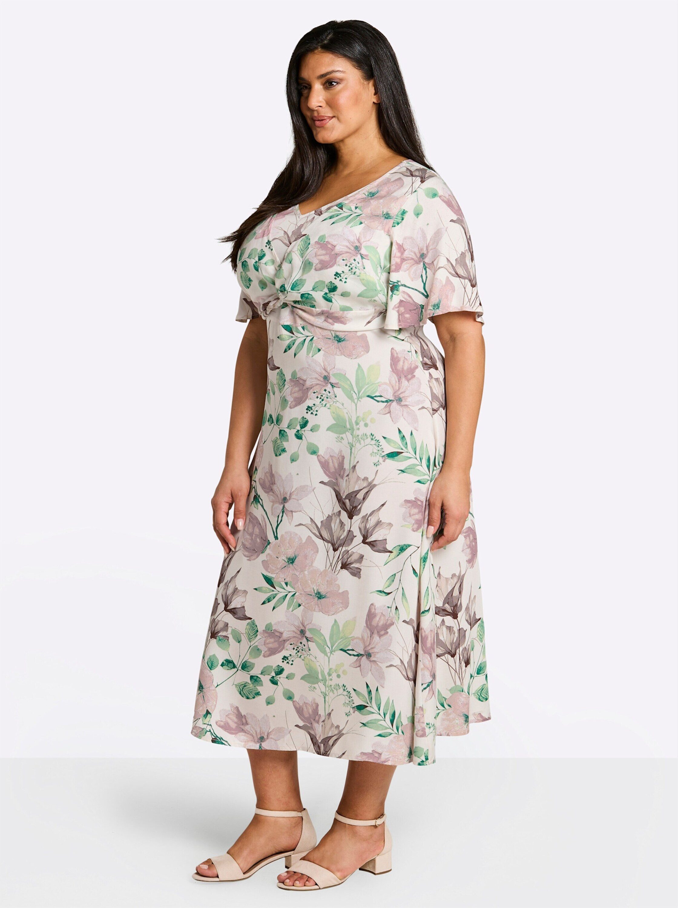 Sheego Etuikleid Kleid Kurzarm