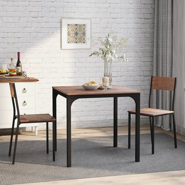 SOFTWEARY Esstisch mit 2 Stühlen, Esstisch-Set (3-teilig), 70/70/75cm, Küchentisch, Esszimmergruppe