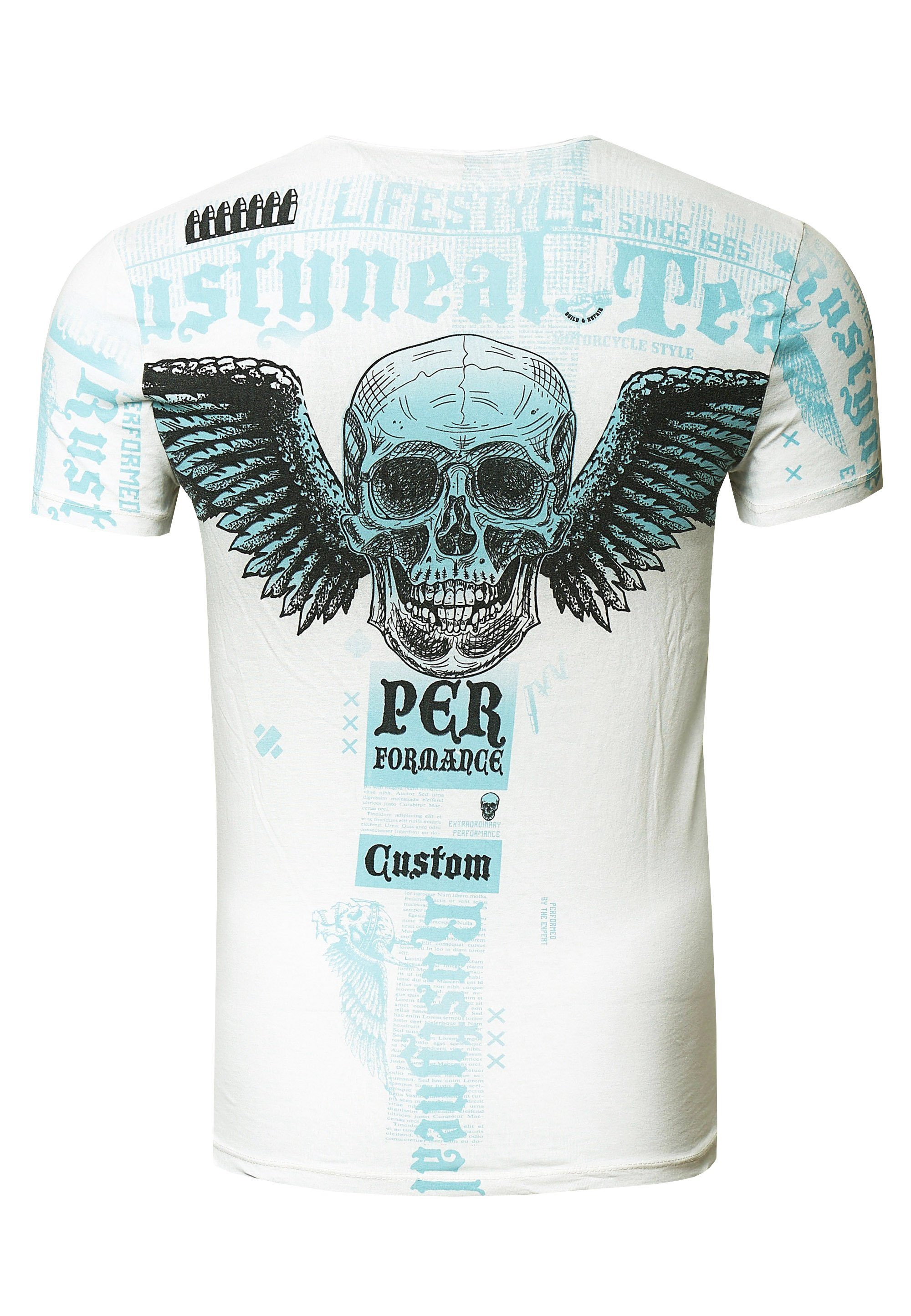 Rusty Neal T-Shirt mit coolem Allover-Print