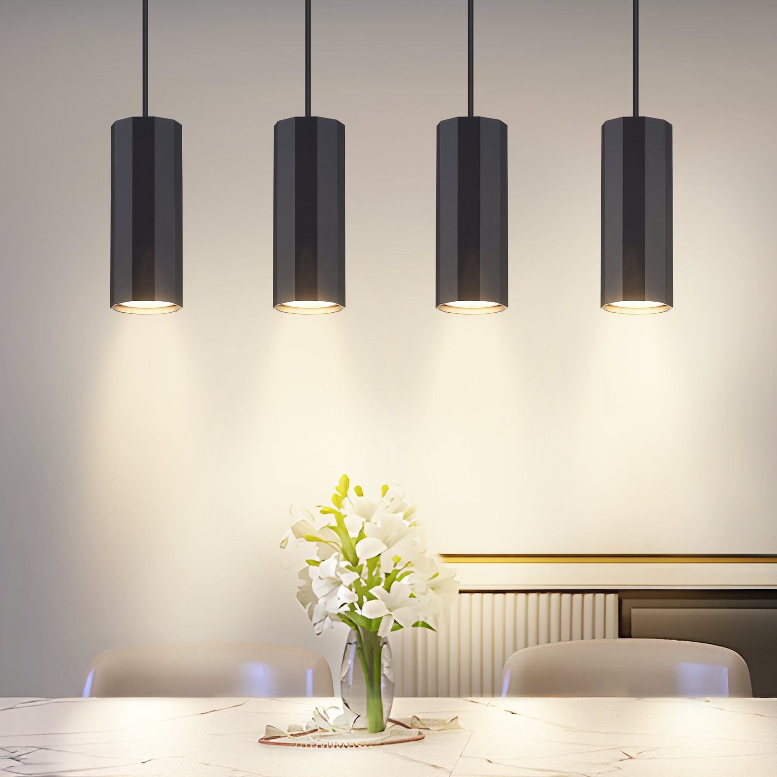 Nettlife Pendelleuchte Esszimmer Schwarz Hängeleuchte 1/3/4 günstig online kaufen