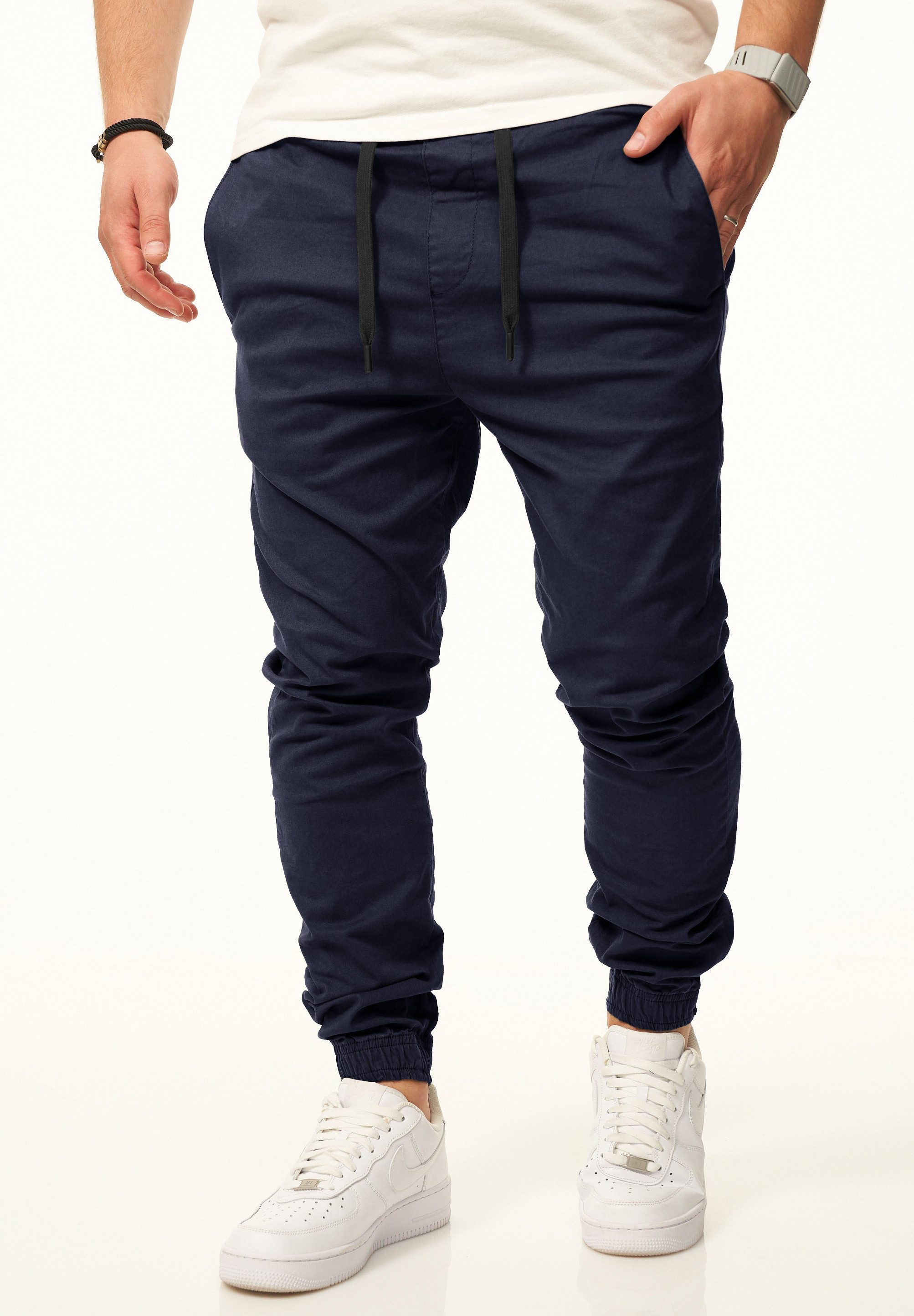 DAILY COTTON Chinohose als Jogger Jeans Freizeithose mit Gummibund Stoffhose im Regular-Fit mit Extra Save-Pocket