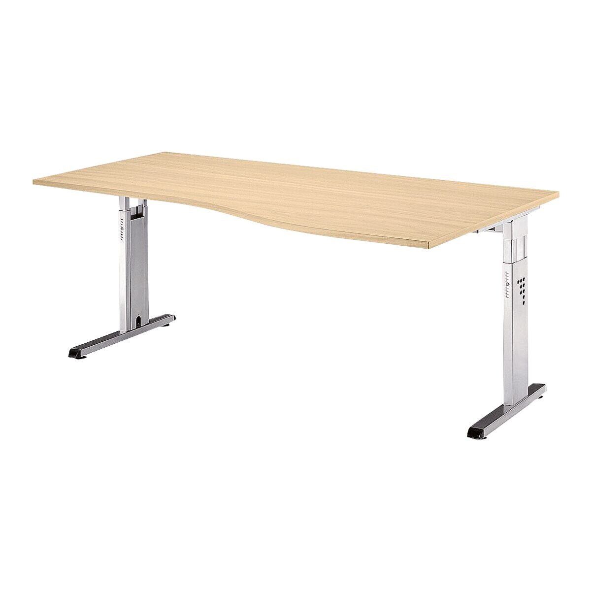 HAMMERBACHER Schreibtisch O-Line, Freiform, höhenverstellbar von 68 bis 82 cm