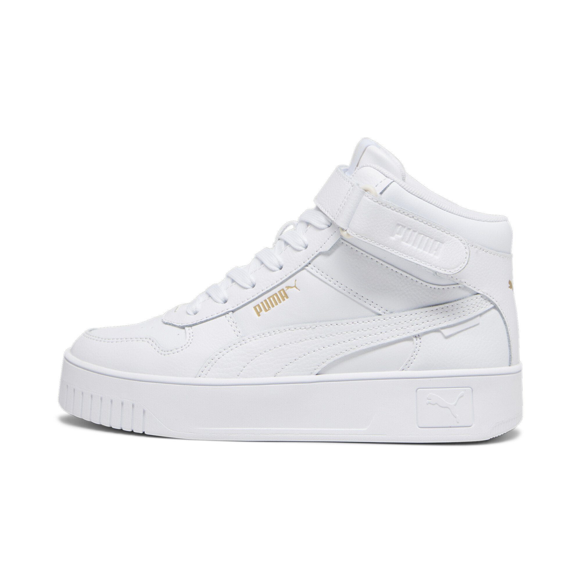 PUMA Carina Street Mid Sneakers White Damen Sneaker Gold