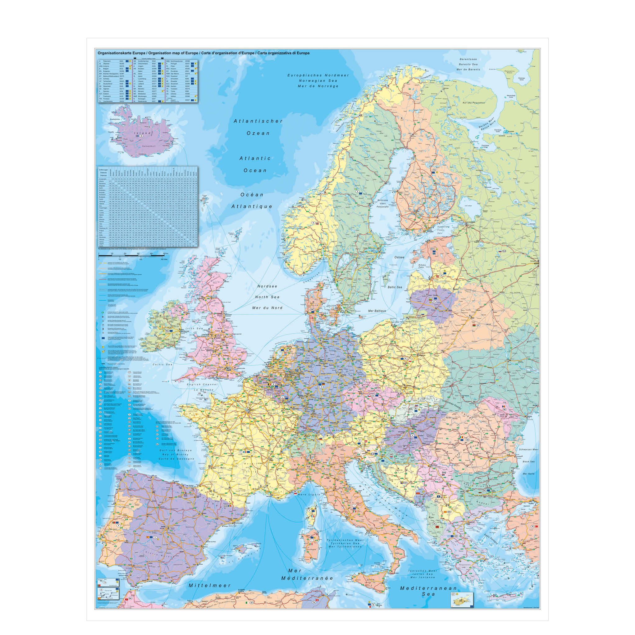 STIEFEL Poster Europa Organisationskarte 97 x 119 cm günstig online kaufen
