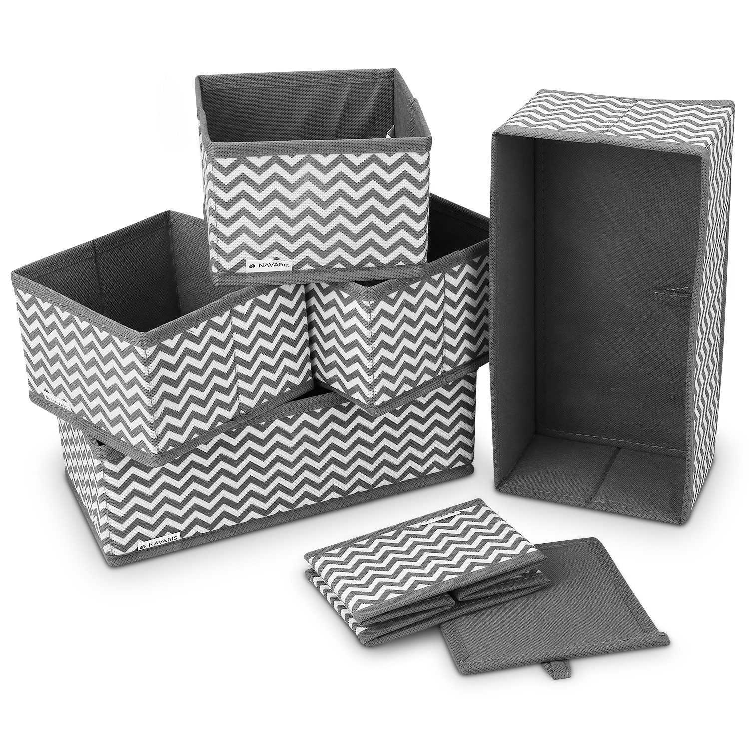 Navaris Aufbewahrungsbox Stoffboxen-Organizer - 6 Stück günstig online kaufen