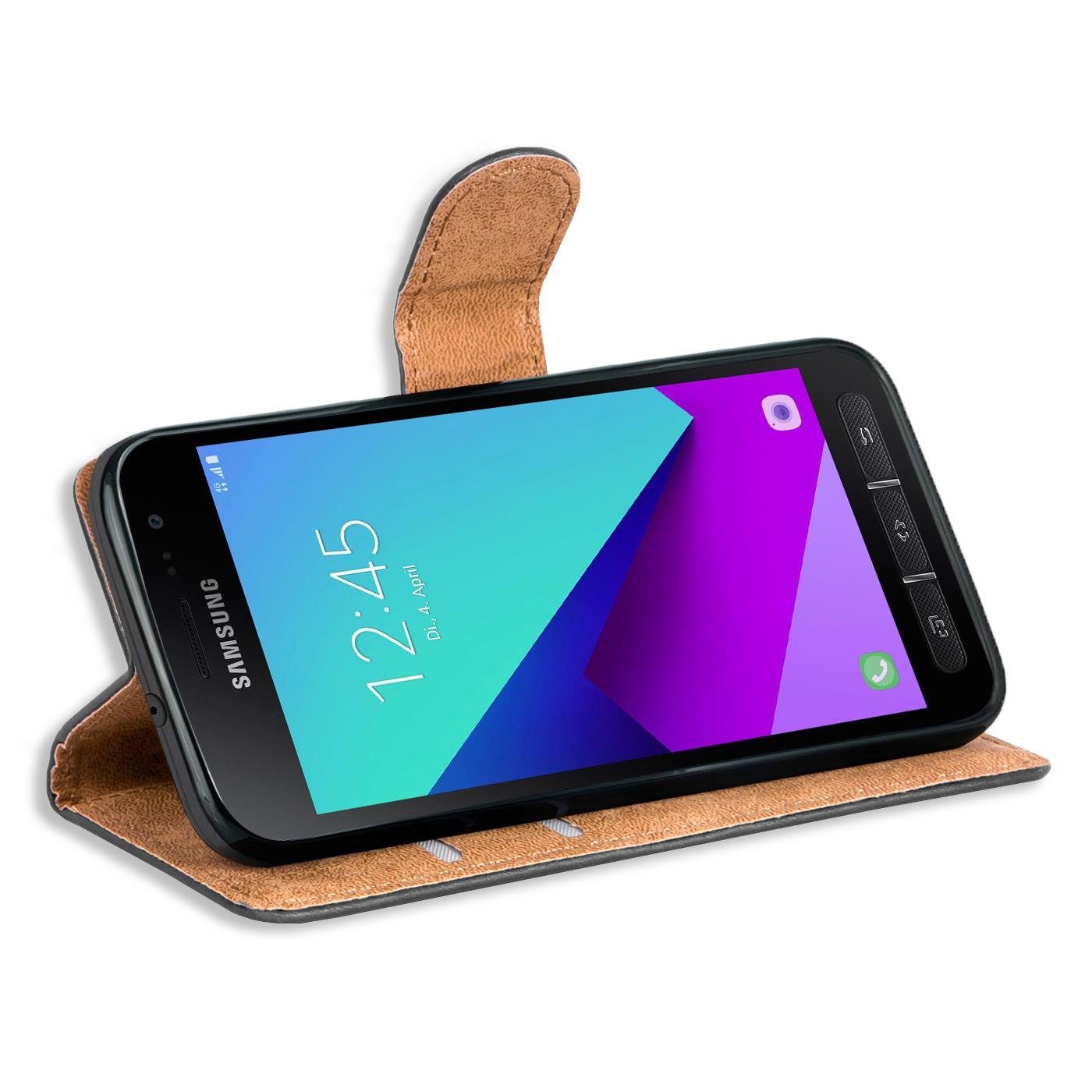 CoolGadget Handyhülle Book Case Handy Tasche für Samsung Galaxy XCover 4 5 Zoll, Hülle Klapphülle Flip Cover für Samsung XCover 4 Schutzhülle stoßfest