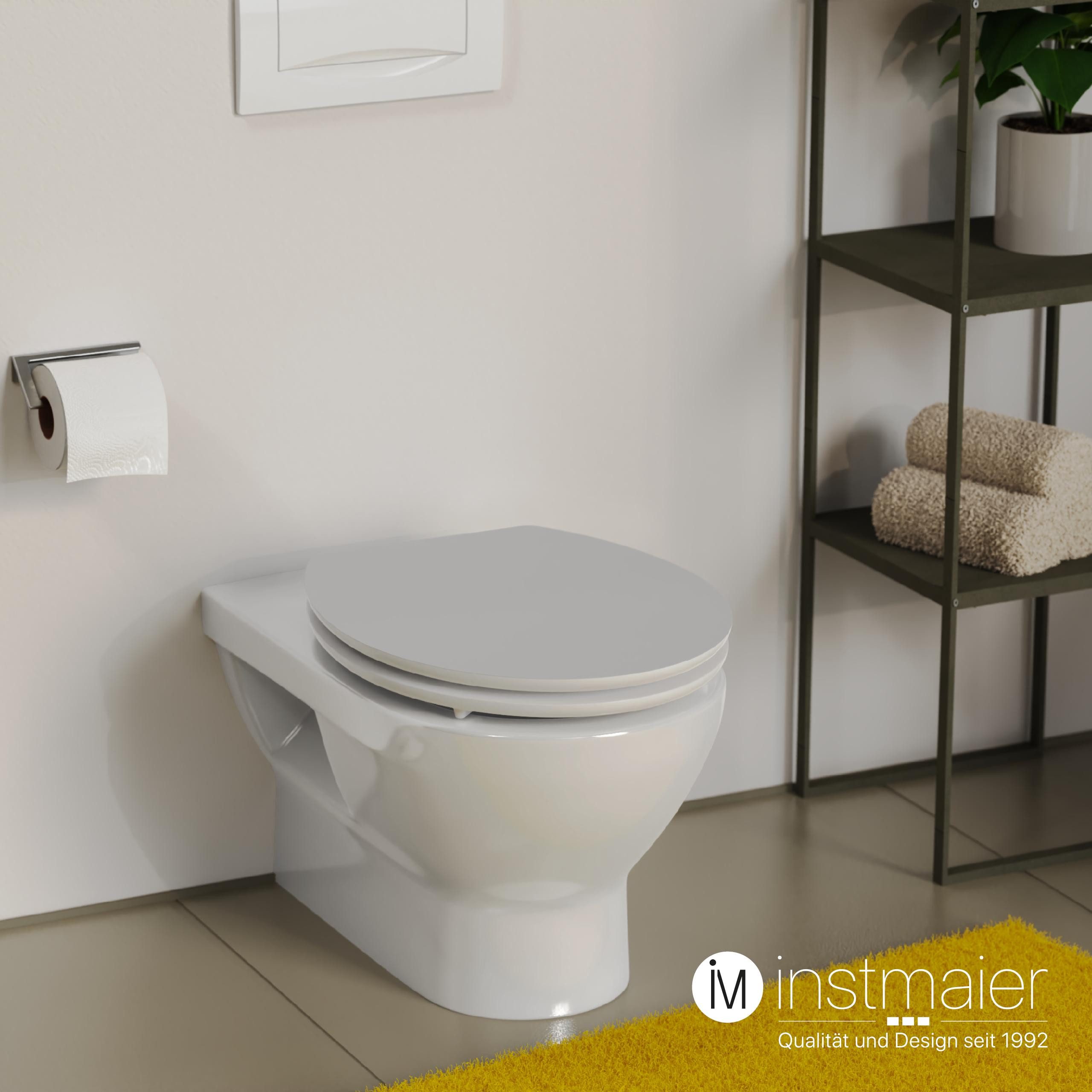 instmaier WC-Sitz Holz Toilettendeckel, Manhattan-Grau, mit günstig online kaufen