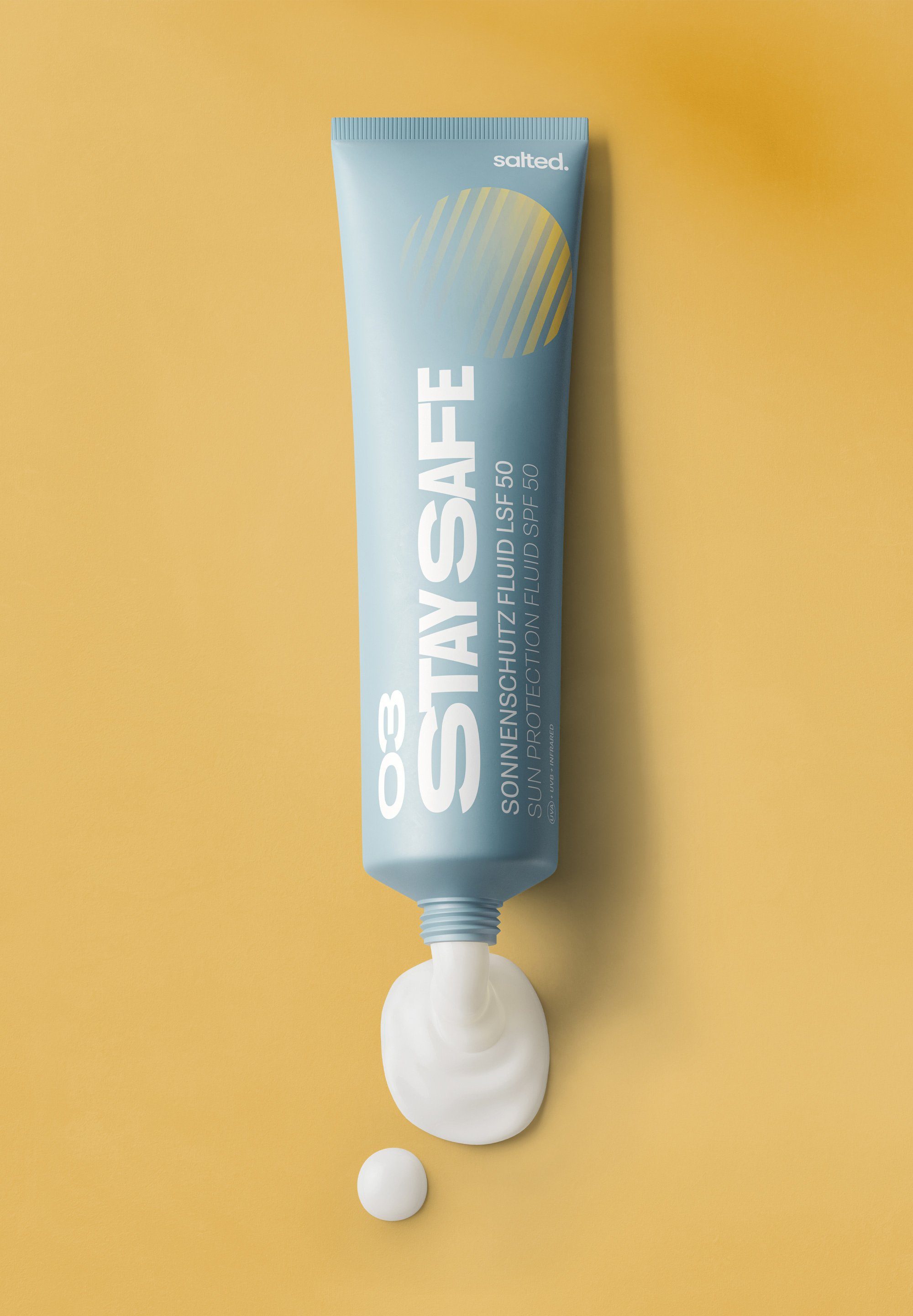 salted. Sonnenschutzcreme Sonnenschutzfluid LSF 50, ohne Duft, Sonnencreme