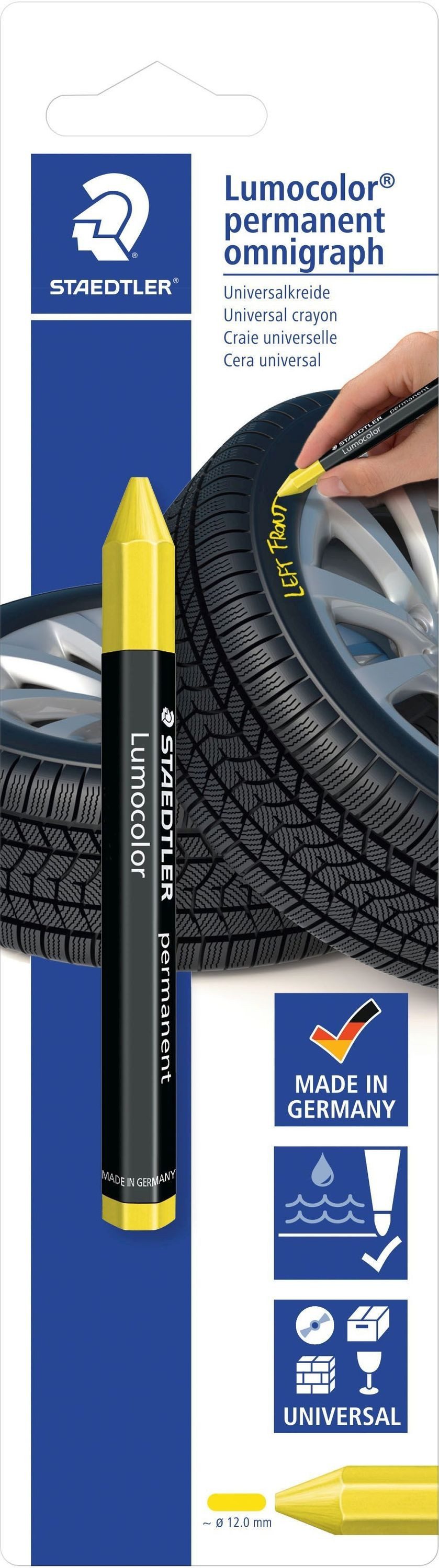 STAEDTLER Maltuch Signierkreide omnigraph Lumocolor permanent gelb Blister