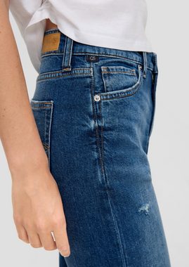 QS 7/8-Hose Ankle-Jeans Megan / Regular Fit / High Rise / Straight Leg Destroyes, Waschung