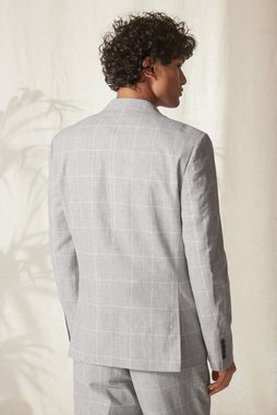 Next Baukastensakko Karierter Slim Fit Anzug aus Leinengemisch: Sakko (1-tlg)