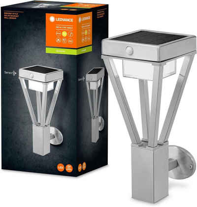 Ledvance Außen-Wandleuchte Außenleuchte Wandlampe 6W mit Bewegungsmelder Gartenleuchte Lampe, LED fest integriert, Warmweiß, Tageslichtsensor, Bewegungserkennungssensor, Energieeffizient