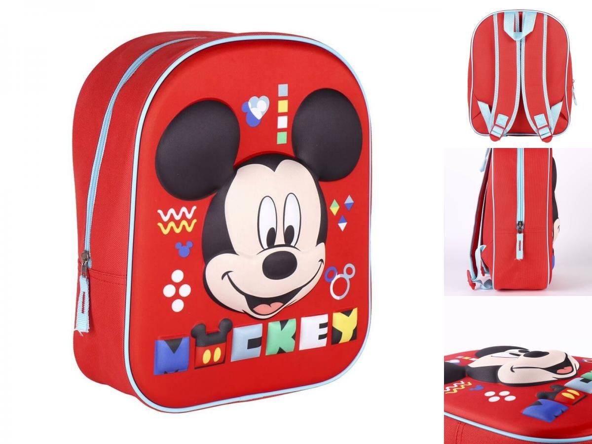 Disney Mickey Mouse Rucksack Kinder-Rucksack Mickey Mouse Rot 25 x 31 x 10 cm