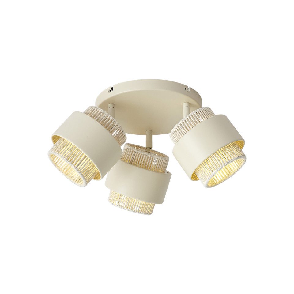 Qazqa LED Aufbaustrahler Kora, ohne Leuchtmittel, Neutralweiß, QAZQA Aufbau­spot, e27, Beige, Metall, Modern