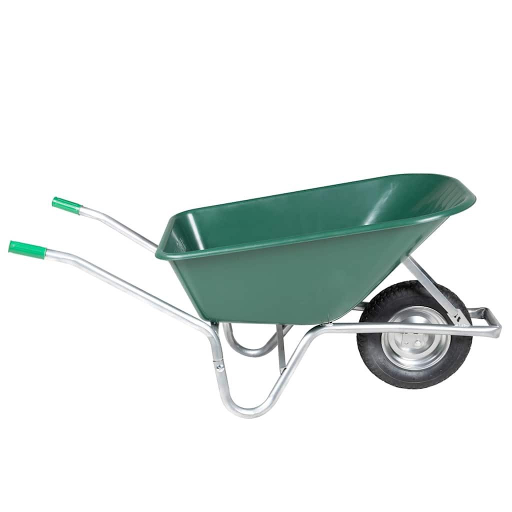 vidaXL Schubkarre Schubkarre Grün 90 L 150 kg Verzinkter Stahl und Kunststoff