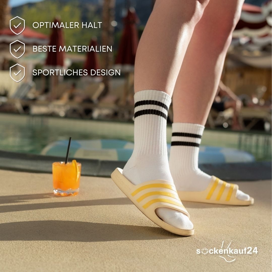 sockenkauf24 Tennissocken Sportsocken Damen & Herren Atmungsaktive Premium Crew Socken (5 Paar) verstärkte Ferse & Fußspitze, gepolsterte Sohle, Baumwolle