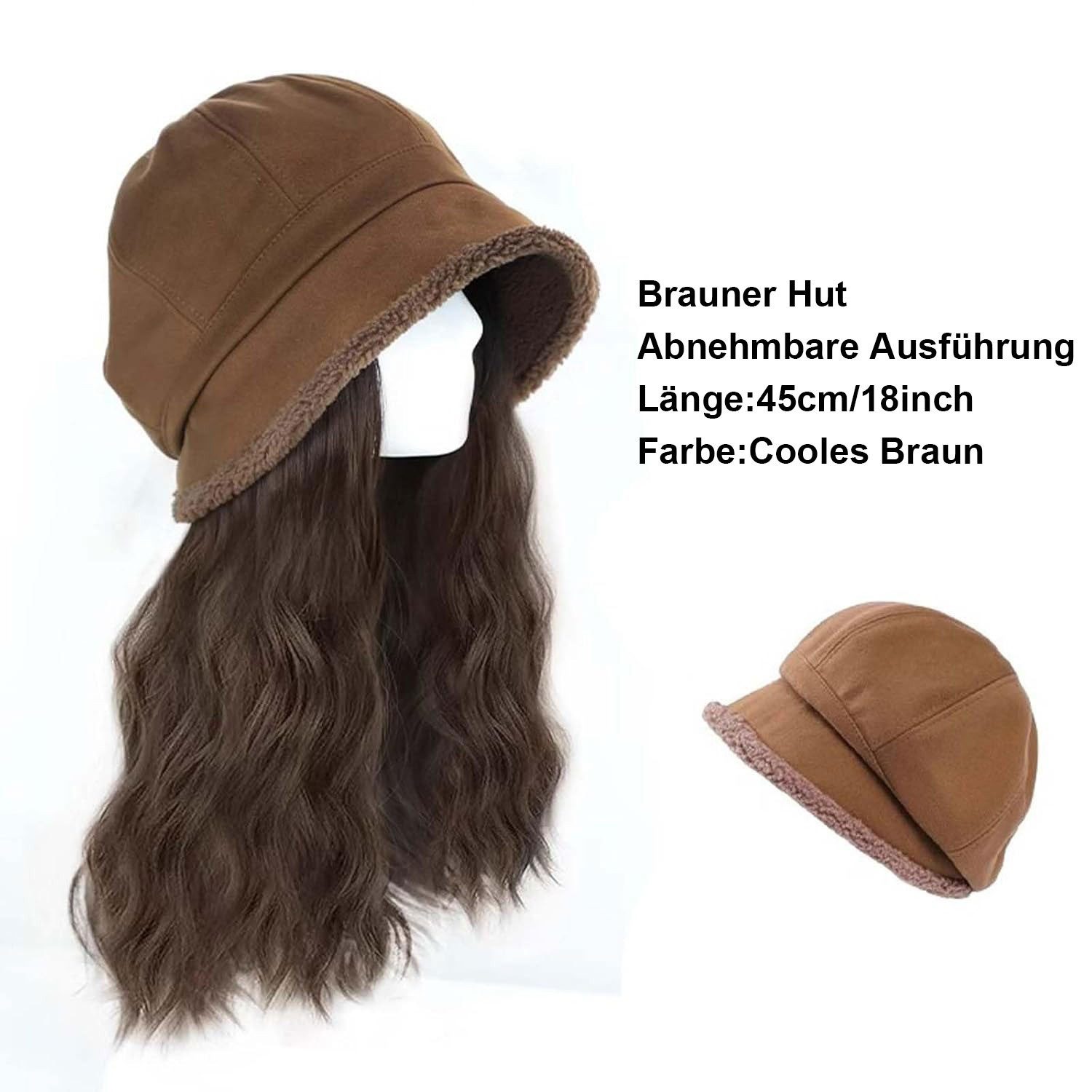 Refttenw Plüschmütze Damen Winter Warm Plüsch Fischerhüt mit Lange Gewellte günstig online kaufen