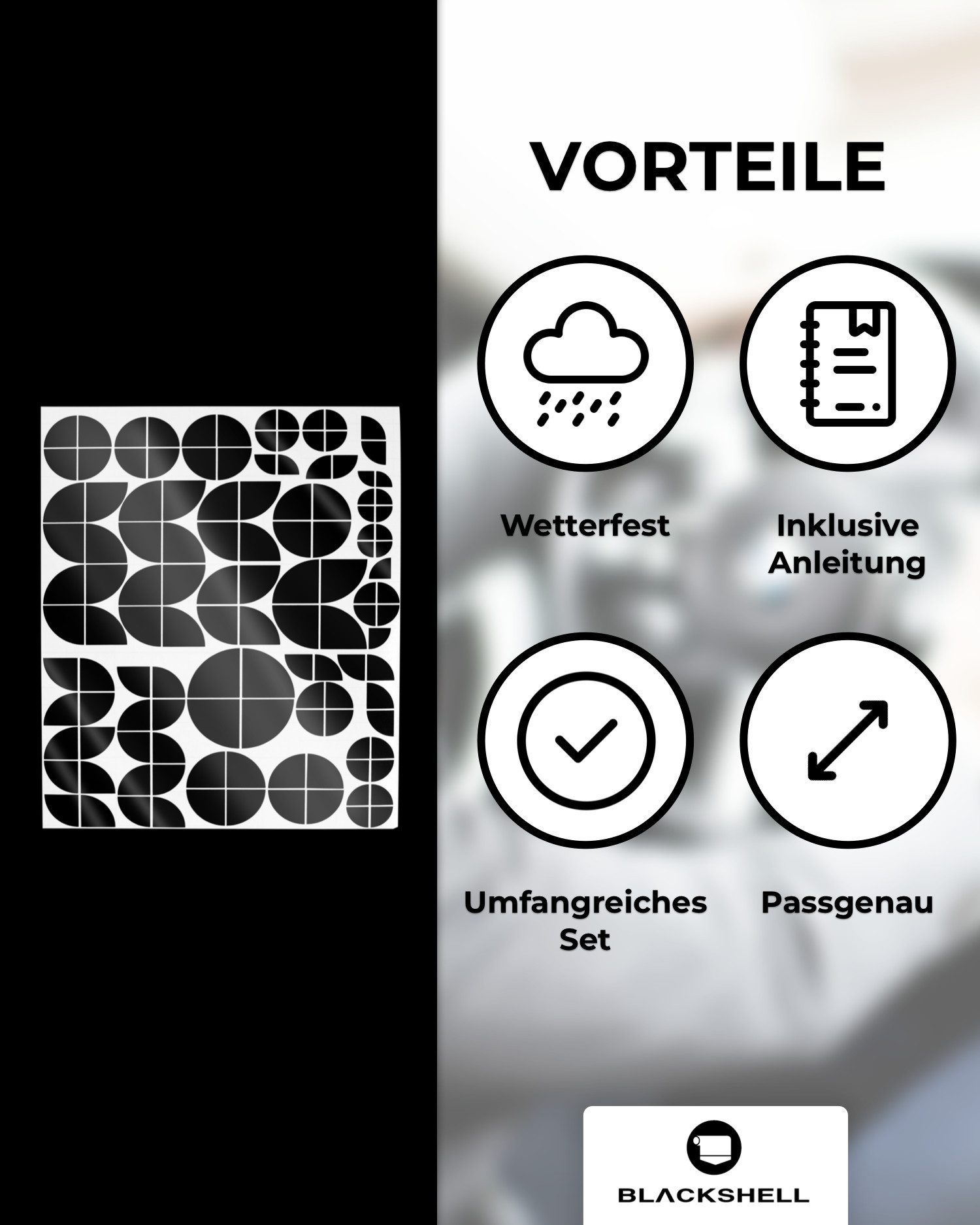Blackshell Aufkleber Blackshell Aufkleber passend für alle BMW Embleme - 124 tlg., (Set), Viele verschiedene Farben, passend für alle Modelle und Logos