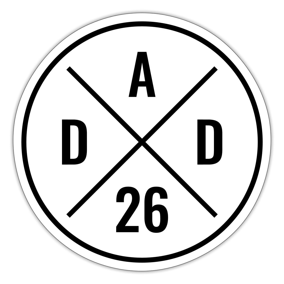 Spreadshirt Aufkleber Dad 2026 Modernes Papa Logo Geschenk Sticker Aufkleber