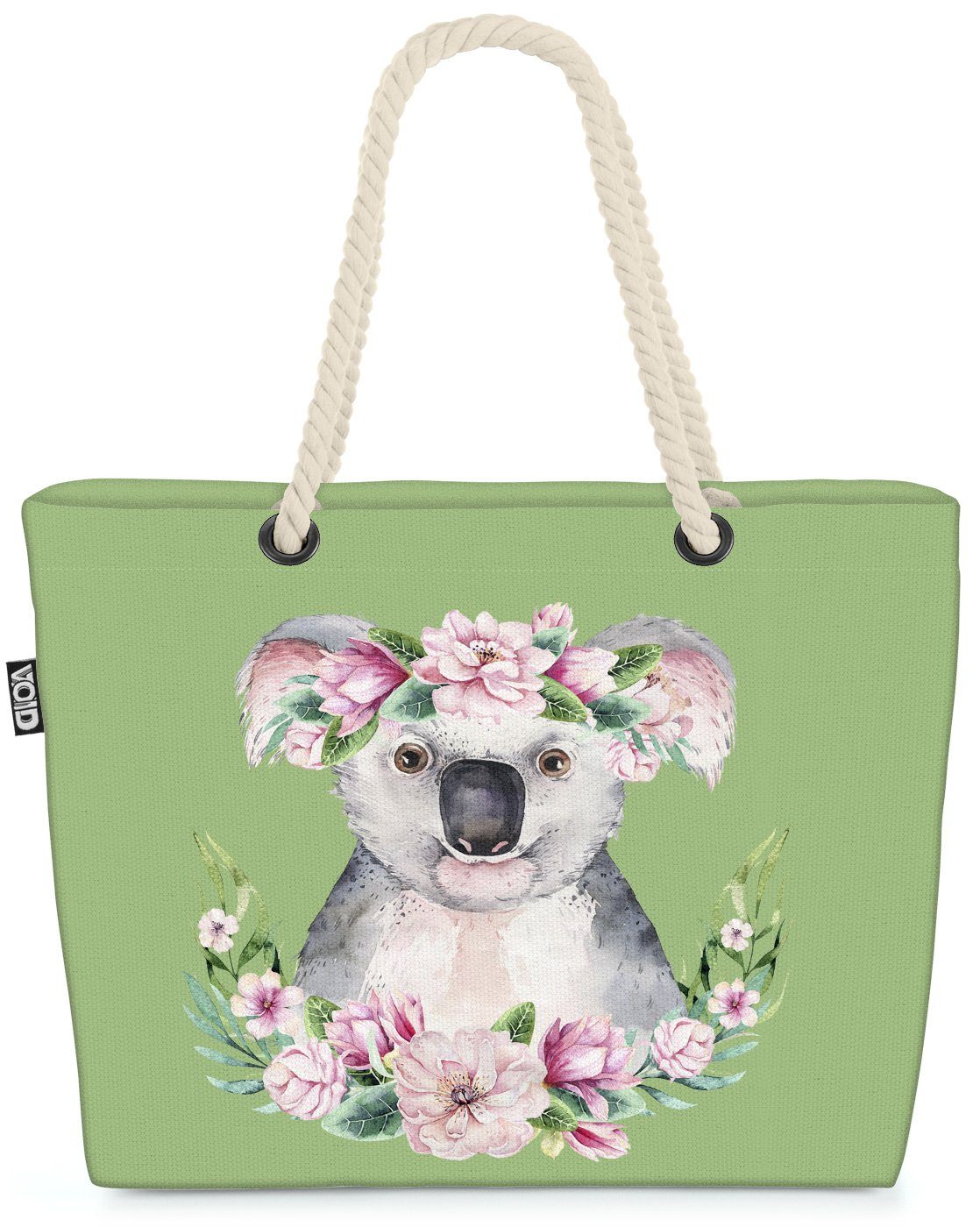 Tropen Blumen Urlaub Strandtasche Beach Bag Koala-Bär Hawaii Zoo VOID (1-tlg), Tier Hawaiianischer Koala