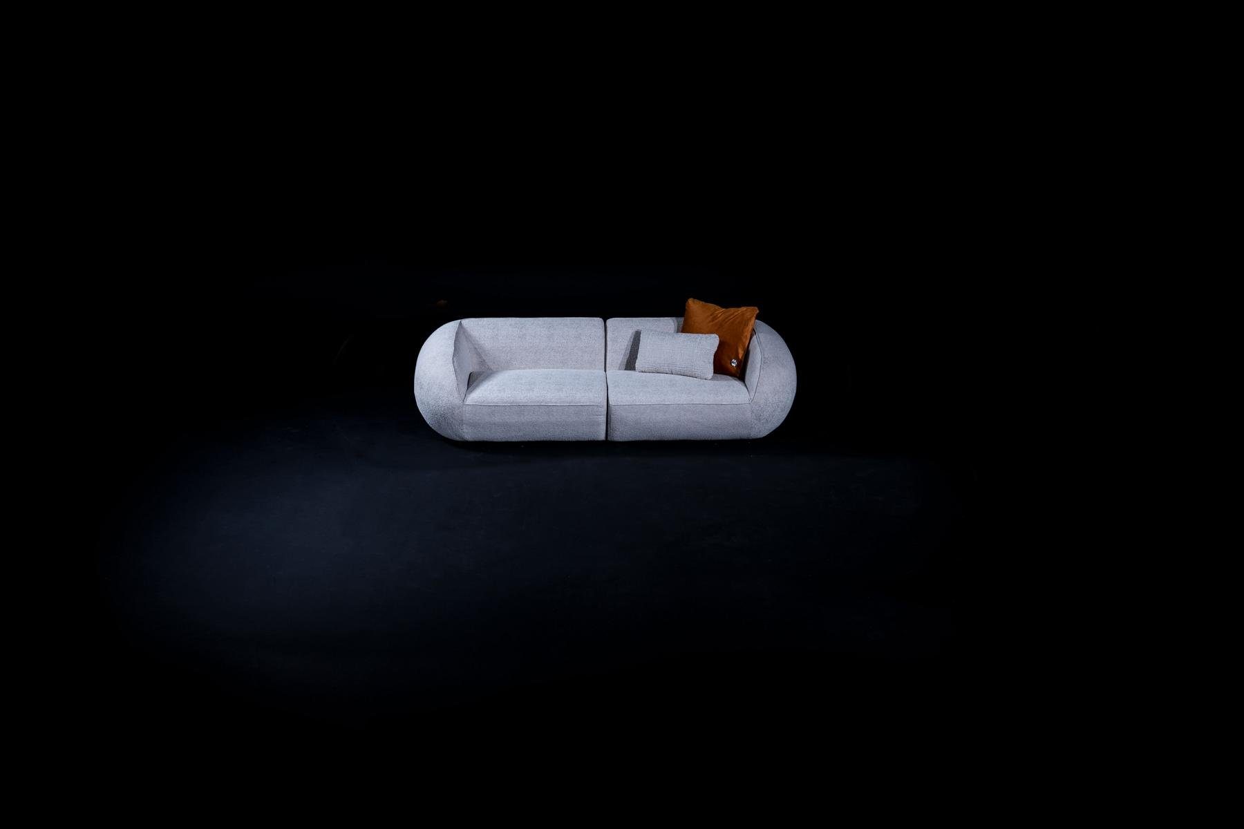 JVmoebel 3-Sitzer Designer Sofa Couch 3 Sitzer Polstermöbel Möbel Textil Stoff, 2 Teile, Made in Europe