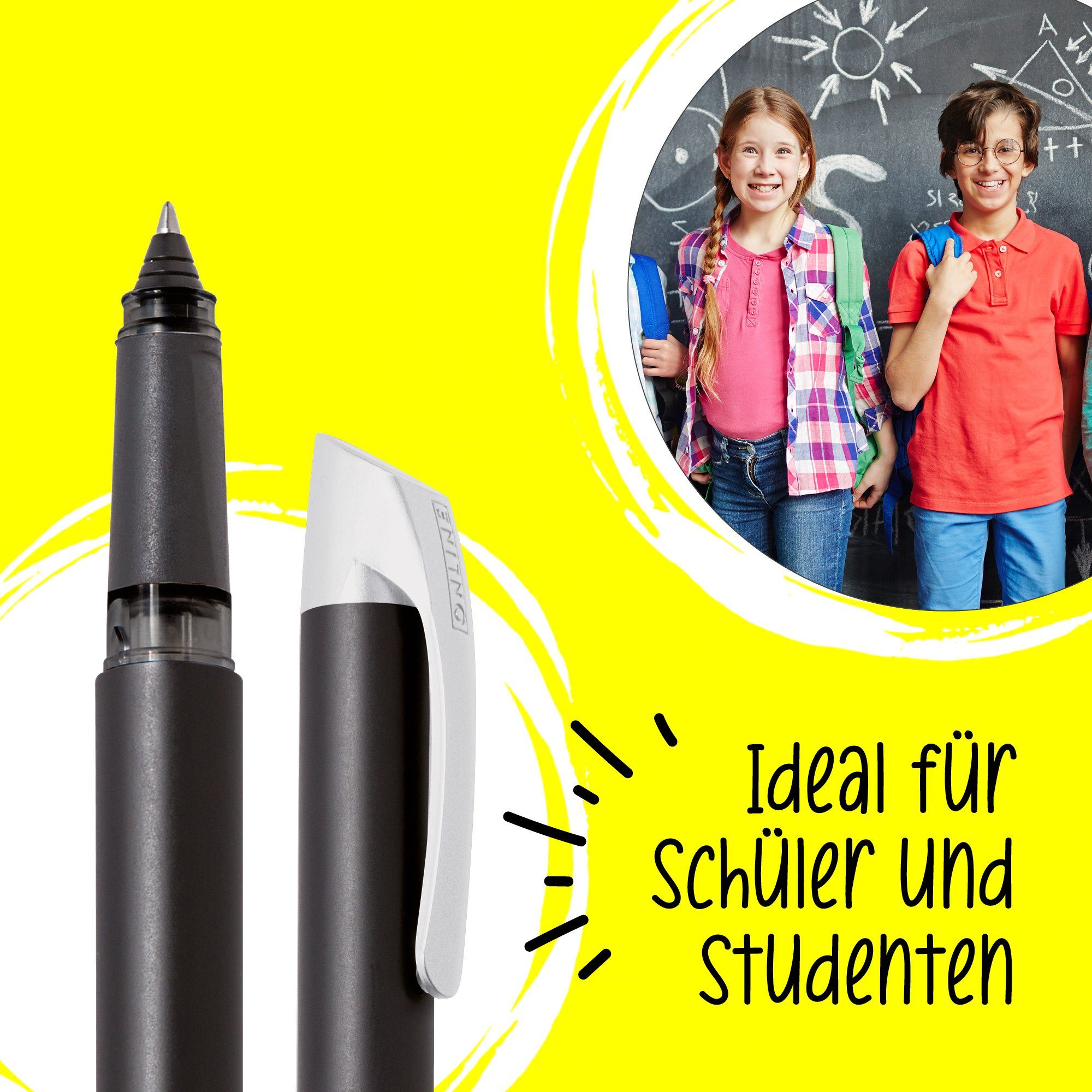 Deutschland ergonomisch, Online Campus Pen für in hergestellt Tintenpatronen-Rollerball, Tintenroller Schule, die ideal Black
